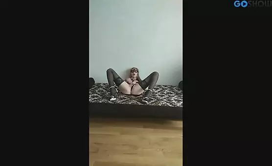 Tease Me With Your Black Stockings SandalClad Seductress Masturbates To Orgasm